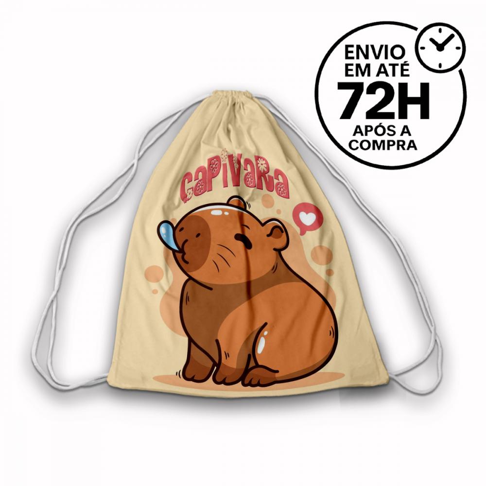 Mochilinha Saquinho Tema Capivara