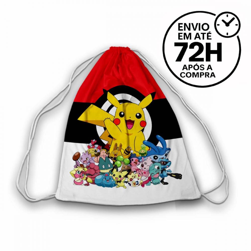 Mochilinha Saquinho Tema Pokemon