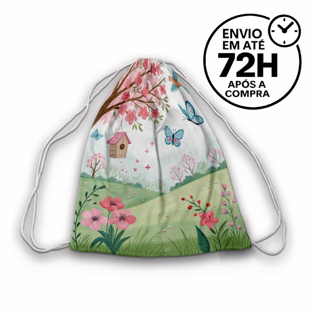 Mochilinha Saquinho Tema Jardim