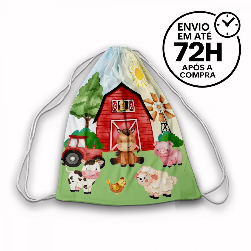 Mochilinha Saquinho Tema Fazendinha