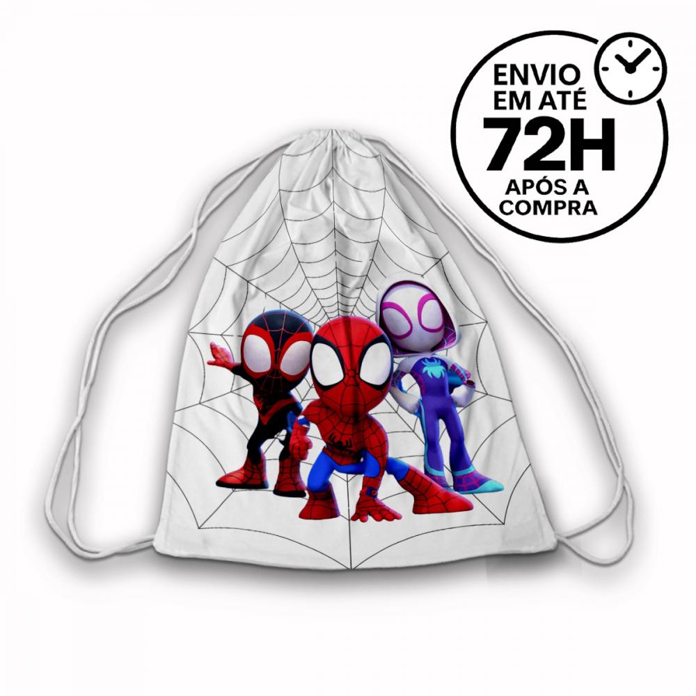 Mochilinha Saquinho Tema Homem Aranha