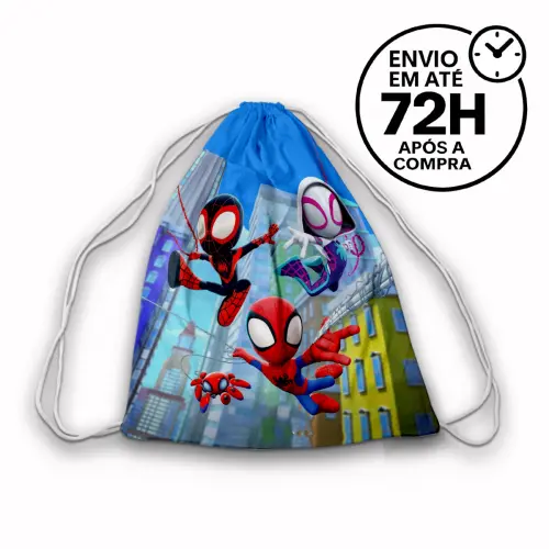 Mochilinha Saquinho Tema Homem Aranha