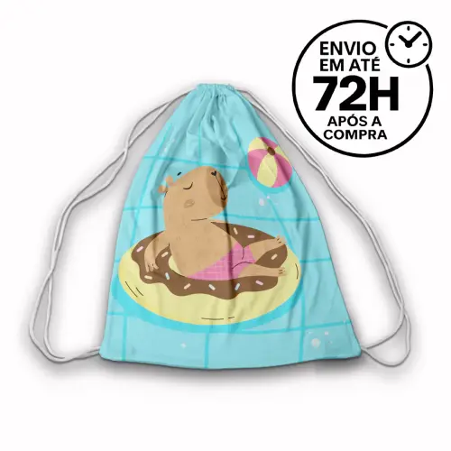 Mochilinha Saquinho Tema Capivara