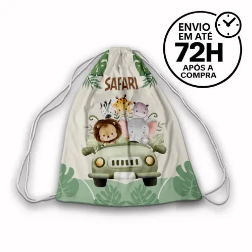 Mochilinha Saquinho Tema Safari