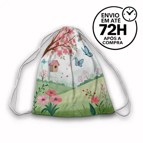 Mochilinha Saquinho Tema Jardim