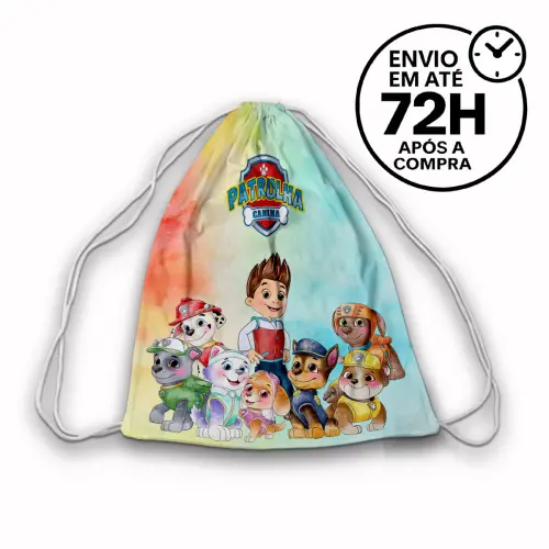Mochilinha Saquinho Tema Patrulha Canina