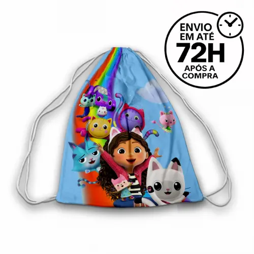 Mochilinha Saquinho Tema A casa mágica da Gabby