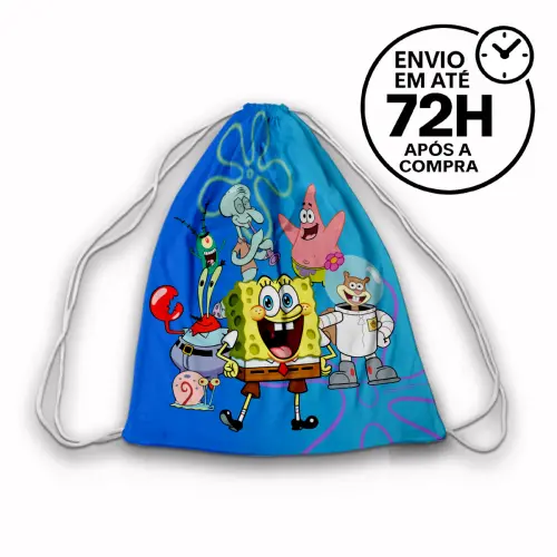 Mochilinha Saquinho Tema Bob Esponja