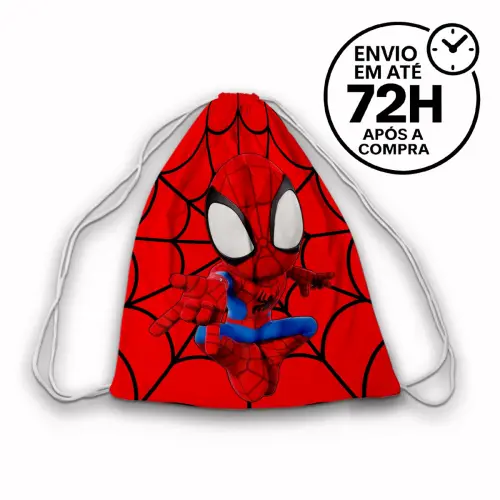 Mochilinha Saquinho Tema Homem Aranha