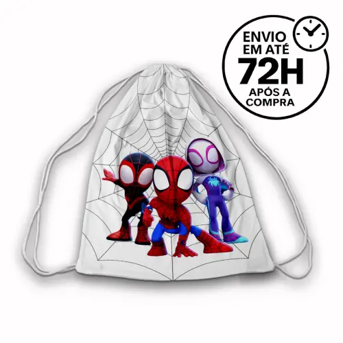 Mochilinha Saquinho Tema Homem Aranha