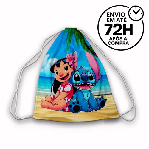 Mochilinha Saquinho Tema  Lilo e Stitch