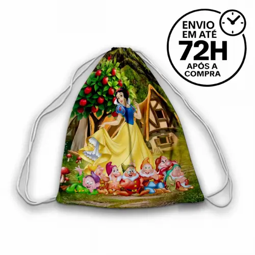 Mochilinha Saquinho Tema Branca de Neve