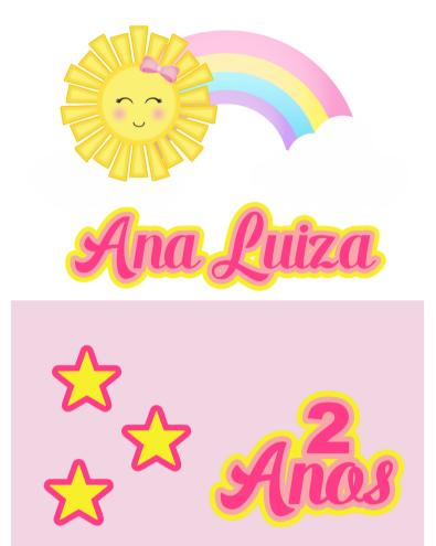 Arquivo topo de bolo Raio de Sol