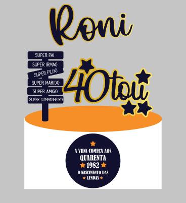 Arquivo topo de bolo 40tei homem