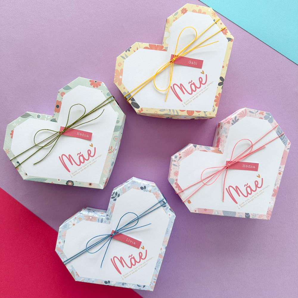Caixa coração dia das mães