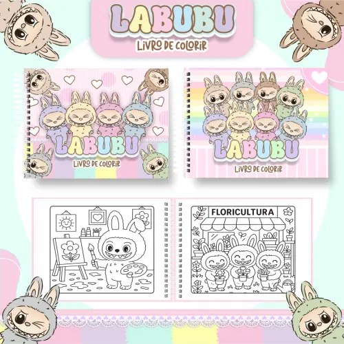 Livro de colorir Labubu