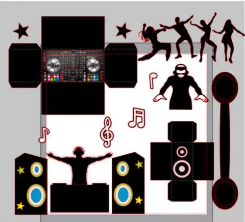 Arquivo Topo de bolo música eletrônica com mesa de som