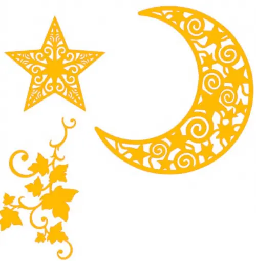 ARQUIVO Topo de bolo Lua Com Ornamentos