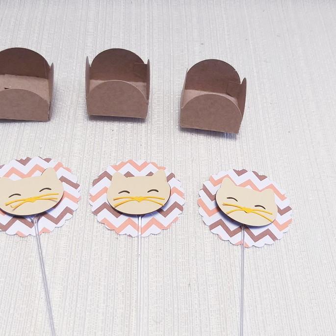 Topper com forminha gatinho