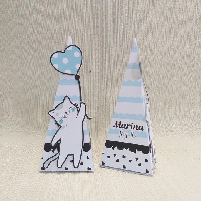 Caixa piramide  Gatinho