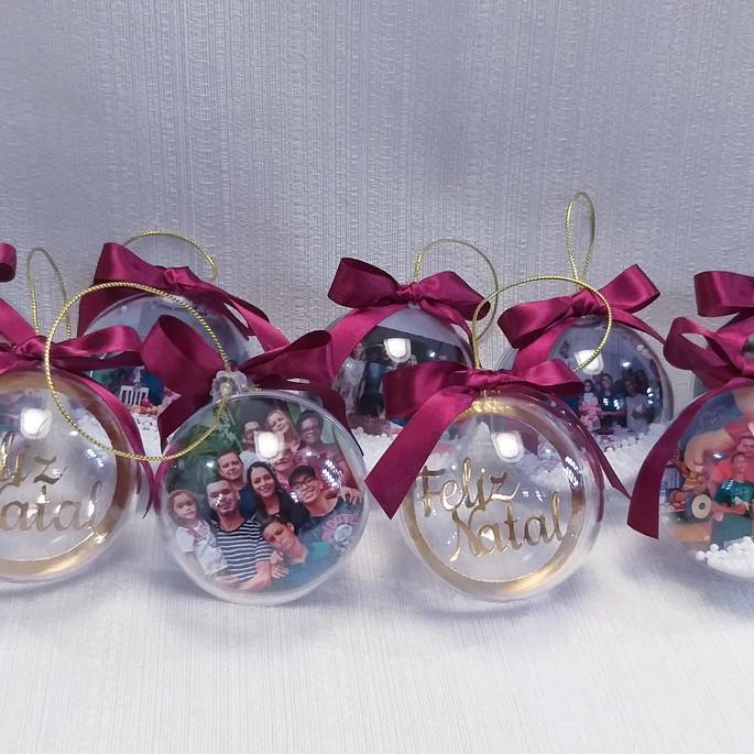 Bolinha de Natal com Foto e escrita