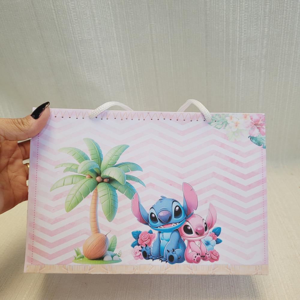 Sacolinha Stitch e Angel PEGUE E MONTE