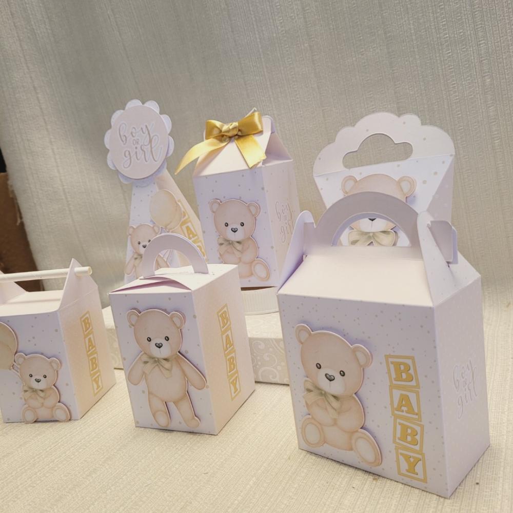 Kit Festa Chá de Revelação Ursinho Neutro 24 itens PEGUE E MON
