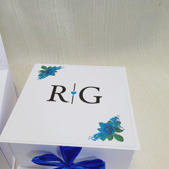 Convite Daminha, Pajem ou Padrinhos Azul Royal Caixa Nutella