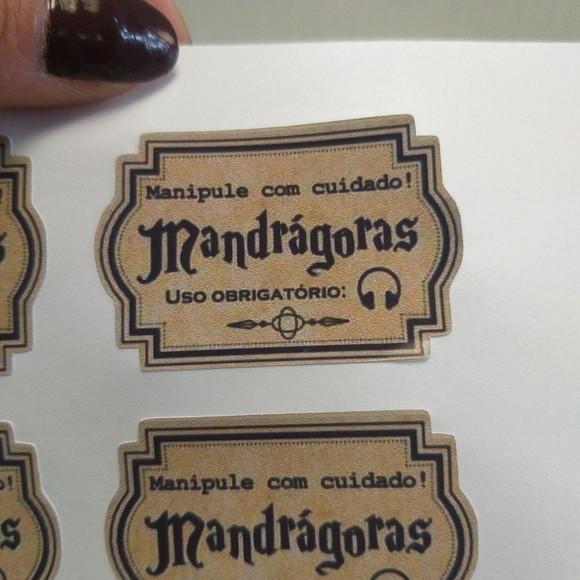 Adesivo Mandrágoras Garrafinha Harry Potter