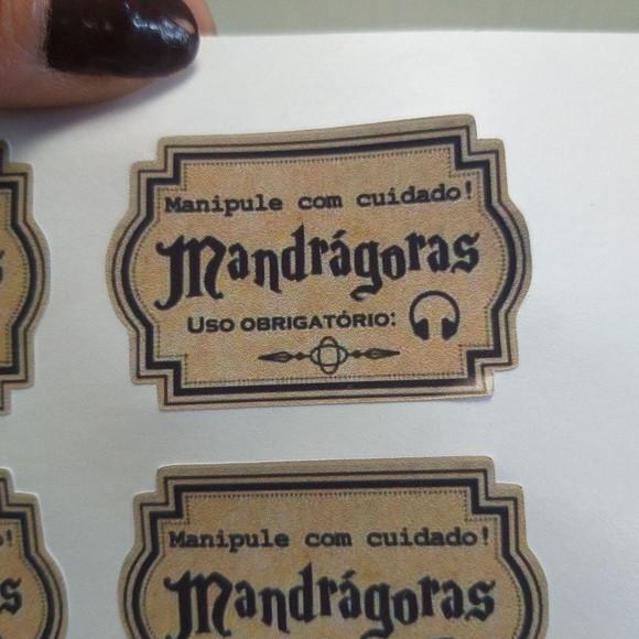 Adesivo Mandrágoras Garrafinha Harry Potter