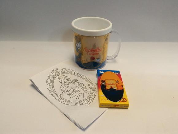 Caneca a Bela e a Fera com Giz de Cera