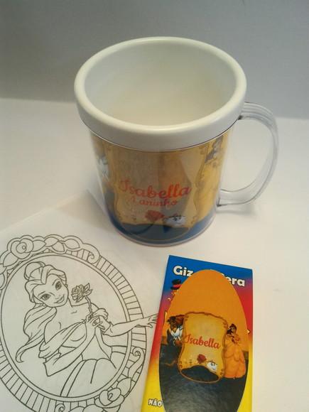 Caneca a Bela e a Fera com Giz de Cera