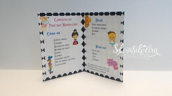 Cardápio Alice no País das Maravilhas