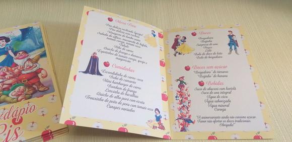 Cardápio Branca de Neve