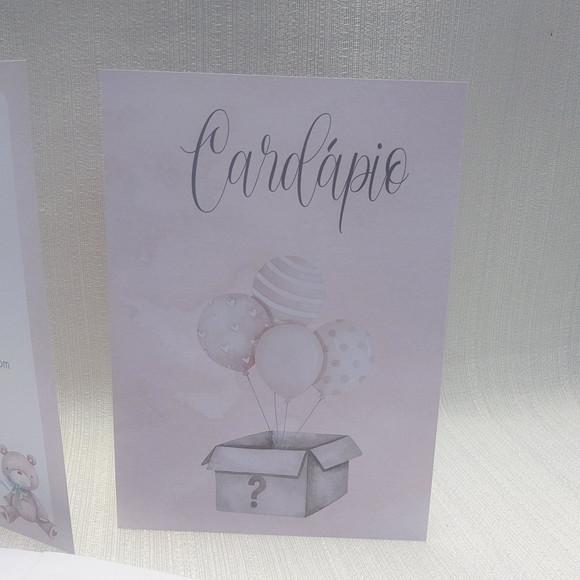 Cardápio Chá de Revelação Ursinhos