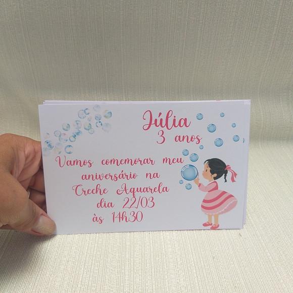 Convite Bolinha de Sabão