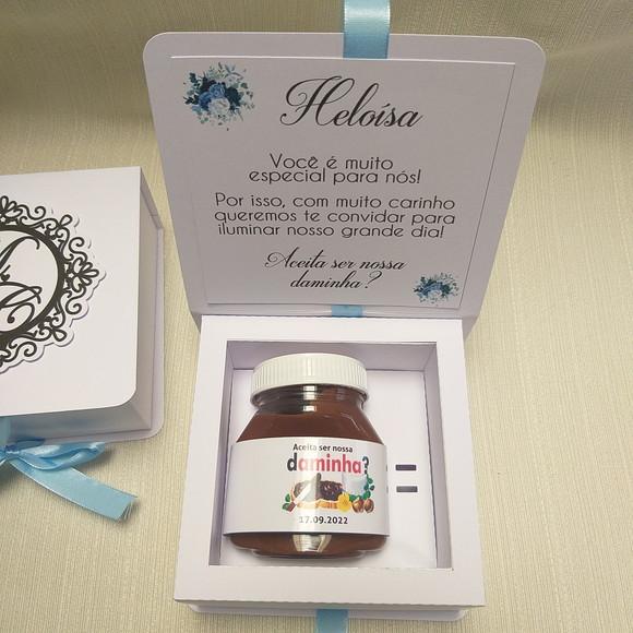 Convite Caixa Nutella - Convite Daminha, Pajem ou Padrinhos