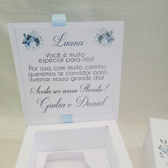 Convite Daminha, Pajem ou Padrinhos Azul- Caixa Nutella