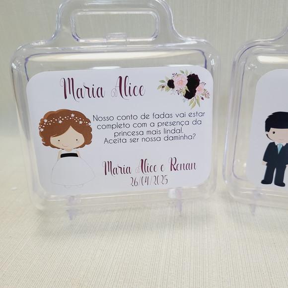Convite Daminha, Pajem, Florista Casamento - Maletinha