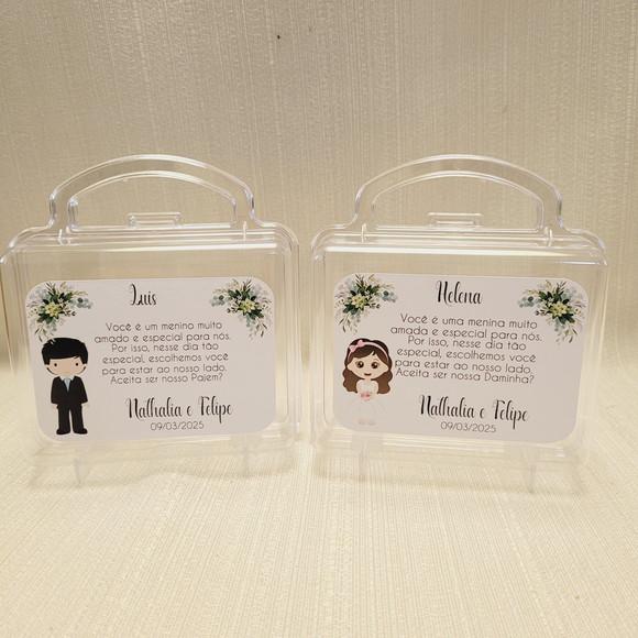 Convite Daminha, Pajem, Florista Casamento - Maletinha