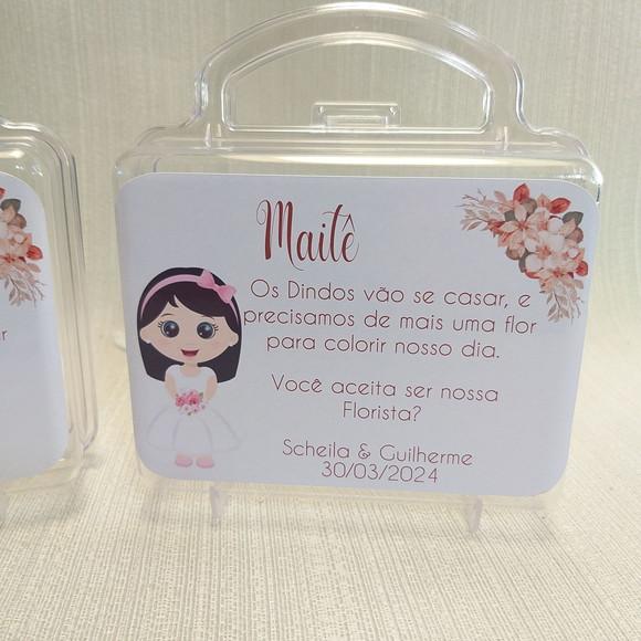 Convite Daminha, Pajem, Florista Casamento - Maletinha