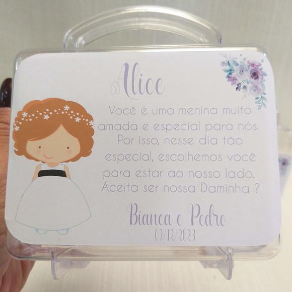 Convite Daminha, Pajem, Florista Casamento - Maletinha