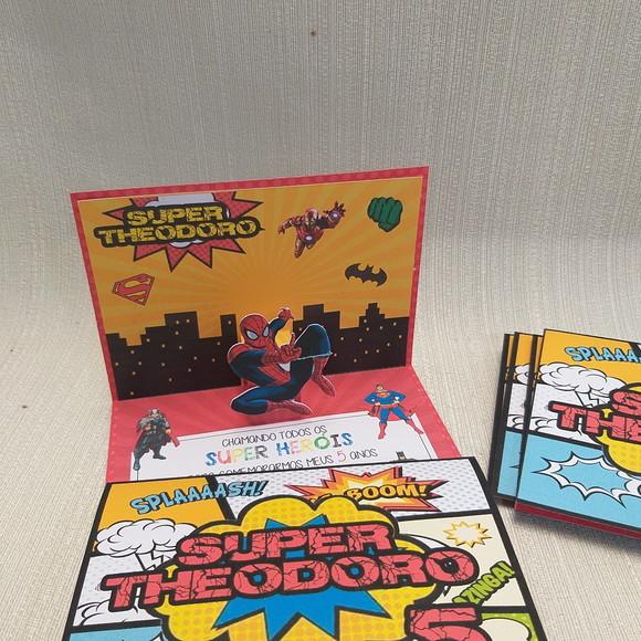 Convite Super Heroi Pop Up