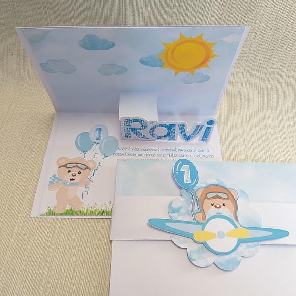 Convite Ursinho Aviador
