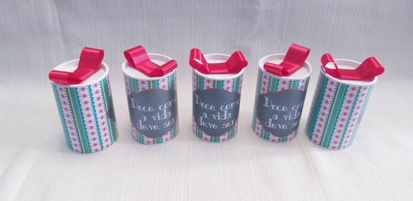 Lata Natal - Papelão com Tampa e Fundo Plástico