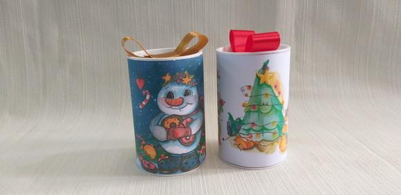 Lata Natal Aquarela Lembrancinha