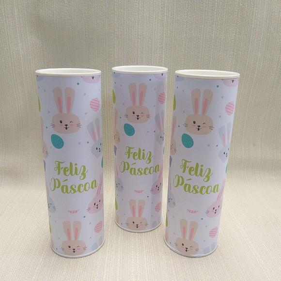 Lata Páscoa - Papelão com Tampa e Fundo Plástico