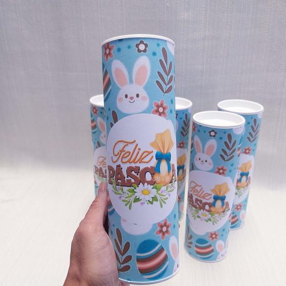 Lata Páscoa - Papelão com Tampa e Fundo Plástico