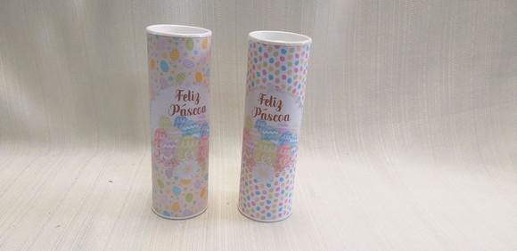 Lata Páscoa - Papelão com Tampa e Fundo Plástico