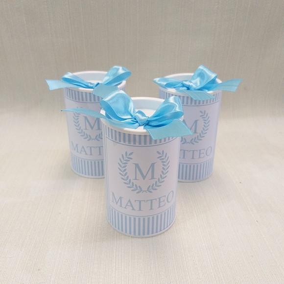 Lembrancinha Maternidade Azul Claro - Tubolata 9,5x6cm